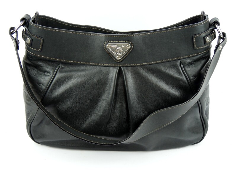 Maison Mollerus Handtasche in Anthrazit-Grau- Silber / Zustand 5 – minimale Gebrauchsspuren