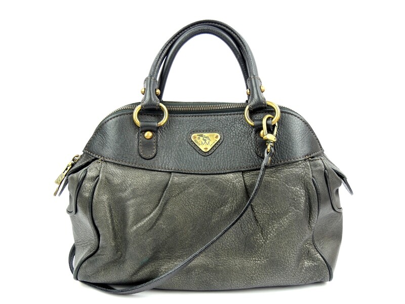 Maison Mollerus Handtasche in Anthrazit-Grau- Bronze / Zustand 5 – minimale Gebrauchsspuren
