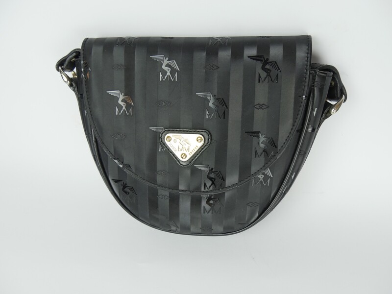 Maison Mollerus Crossbody-Tasche in Schwarz-Gold / Zustand 4 - guter Zustand mit wenig Gebrauchsspuren