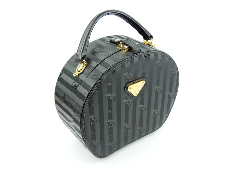 Maison Mollerus Handtasche Vinerus Canvas in Schwarz-Gold/ Zustand 5 – minimale Gebrauchsspuren