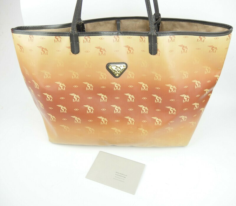 Maison Mollerus Shopper ZUERICH in Braun-Beige-Gold / Zustand  3 – aussen und/oder innen deutliche Gebrauchsspuren