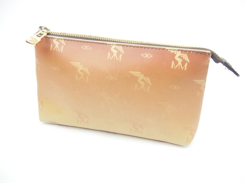 Maison Mollerus Necessaire in Beige-Braun - Gold / Zustand: 3 - aussen und/oder innen deutliche Gebrauchsspuren