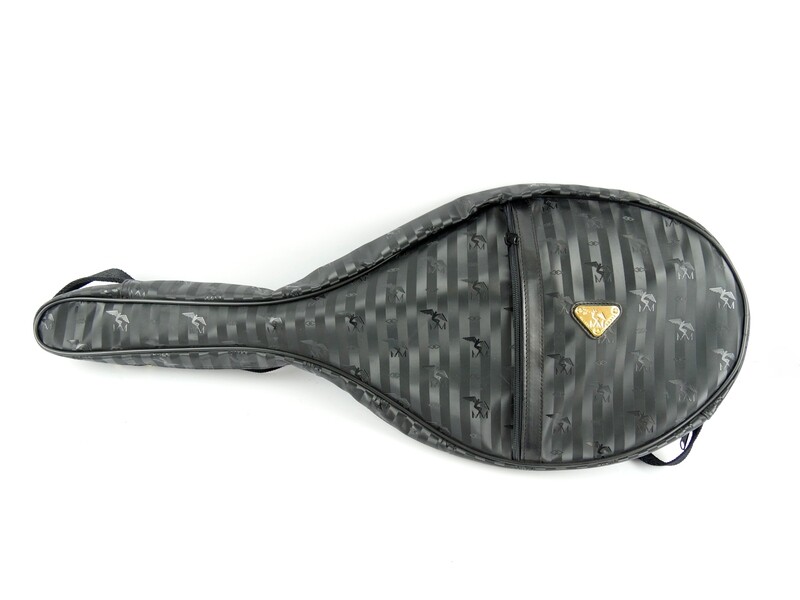 Maison Mollerus Rackettasche in Schwarz-Gold / Zustand 4 – guter Zustand mit wenig Gebrauchsspuren