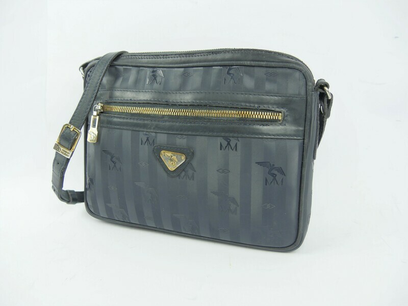 Maison Mollerus Vinerus Umhängetasche / Crossbody-Tasche LONDON in Dunkelblau-Gold / Zustand 4 – guter Zustand mit wenig Gebrauchsspuren