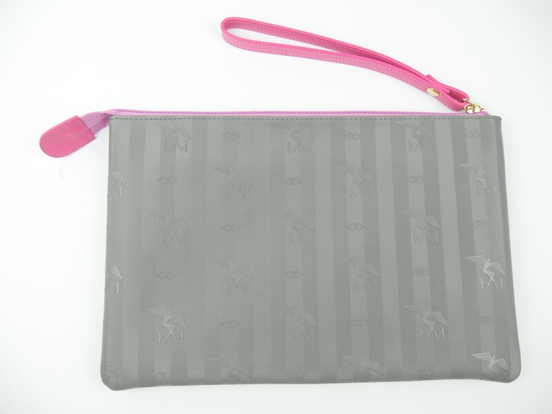 Maison Mollerus Vinerus Necessaire / Pochette in Grau-Pink-Gold / Zustand: 5 – minimale Gebrauchsspuren
