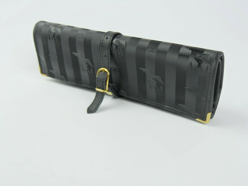 Maison Mollerus Vinerus Canvas Schmuckrolle / Necessaire in Schwarz-Gold / Zustand: 4 – guter Zustand mit wenig Gebrauchsspuren