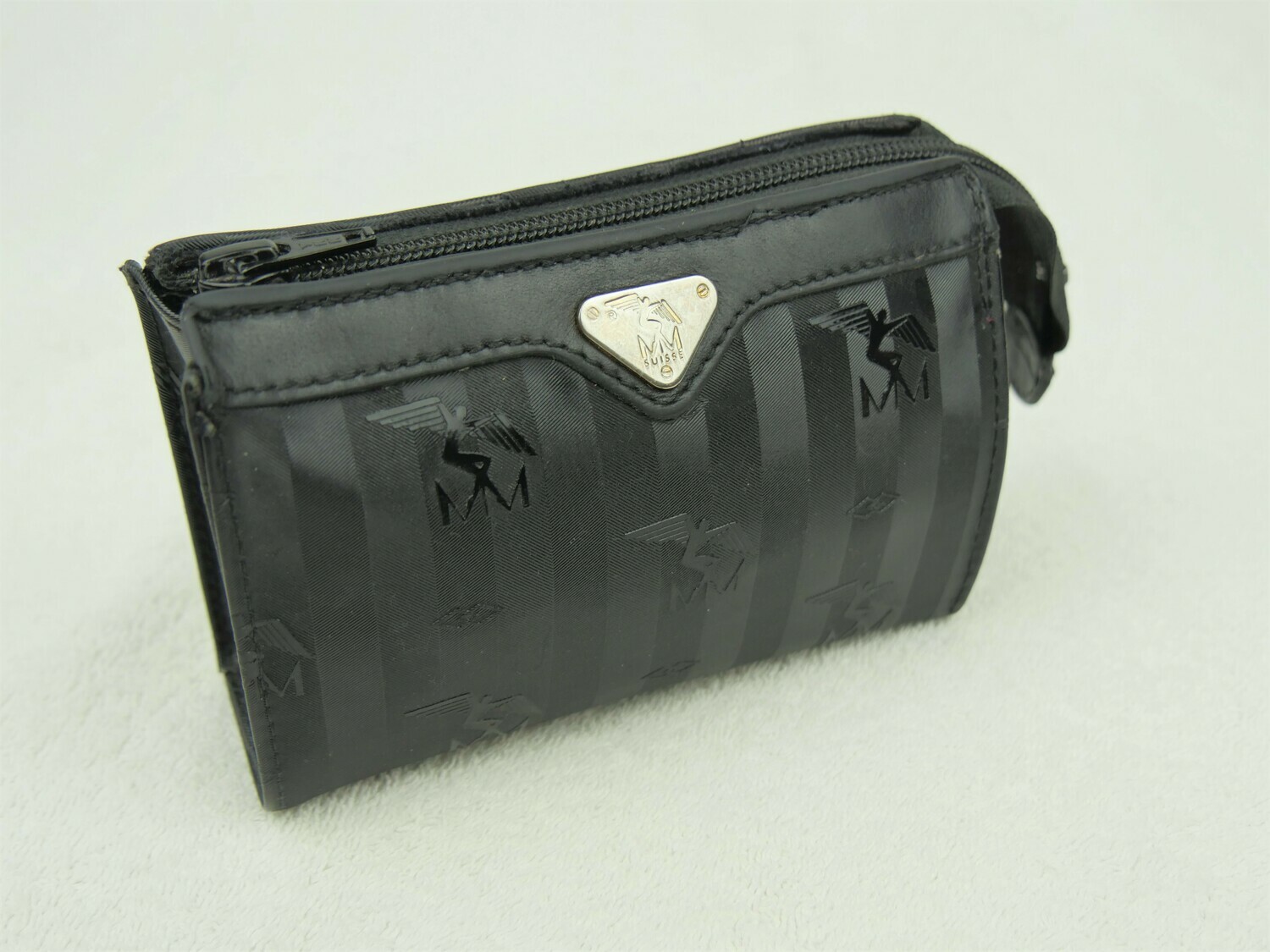 Maison Mollerus Vinerus Necessaire / Pochette in Schwarz- Silber / Zustand: 2 – starke Gebrauchsspuren