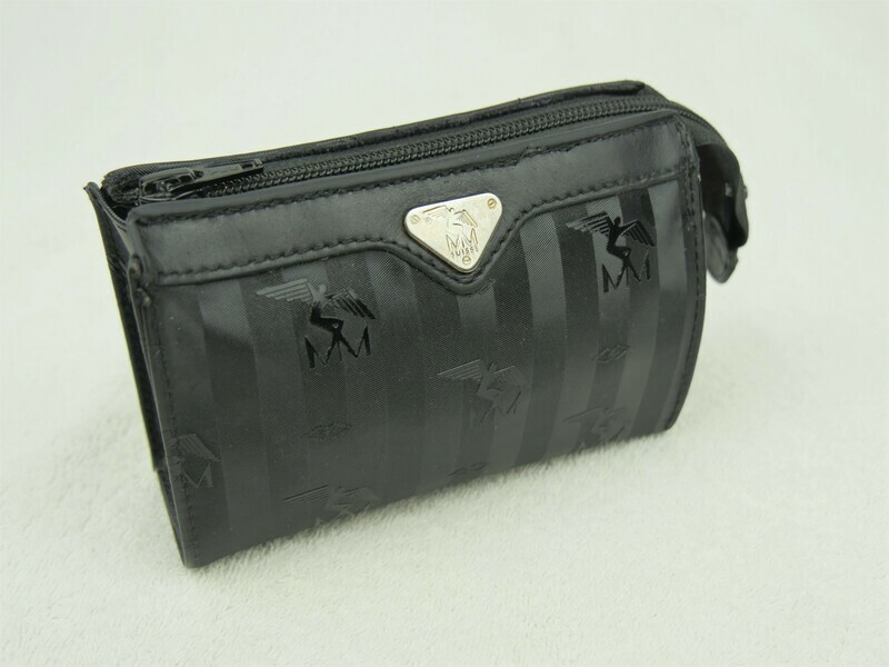 Maison Mollerus Vinerus Necessaire / Pochette in Schwarz- Silber / Zustand: 2 – starke Gebrauchsspuren