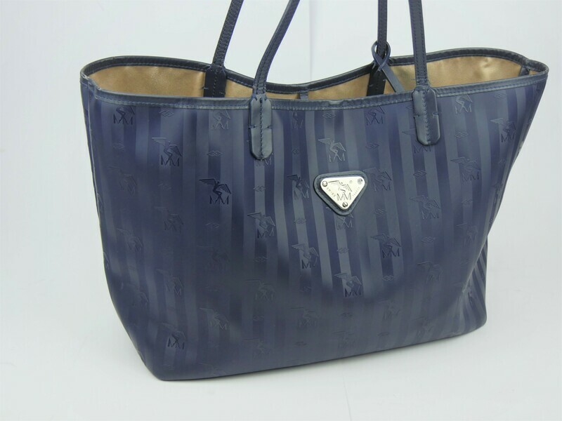 Maison Mollerus Vinerus Shopper BERN in Blau-Silber / 
Zustand 4 – guter Zustand mit wenig Gebrauchsspuren