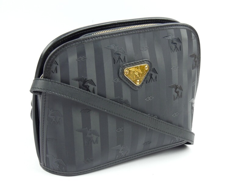 Maison Mollerus Vinerus Umhängetasche / Crossbody Tasche in Schwarz-Gold / Zustand 4 – guter Zustand mit wenig Gebrauchsspuren