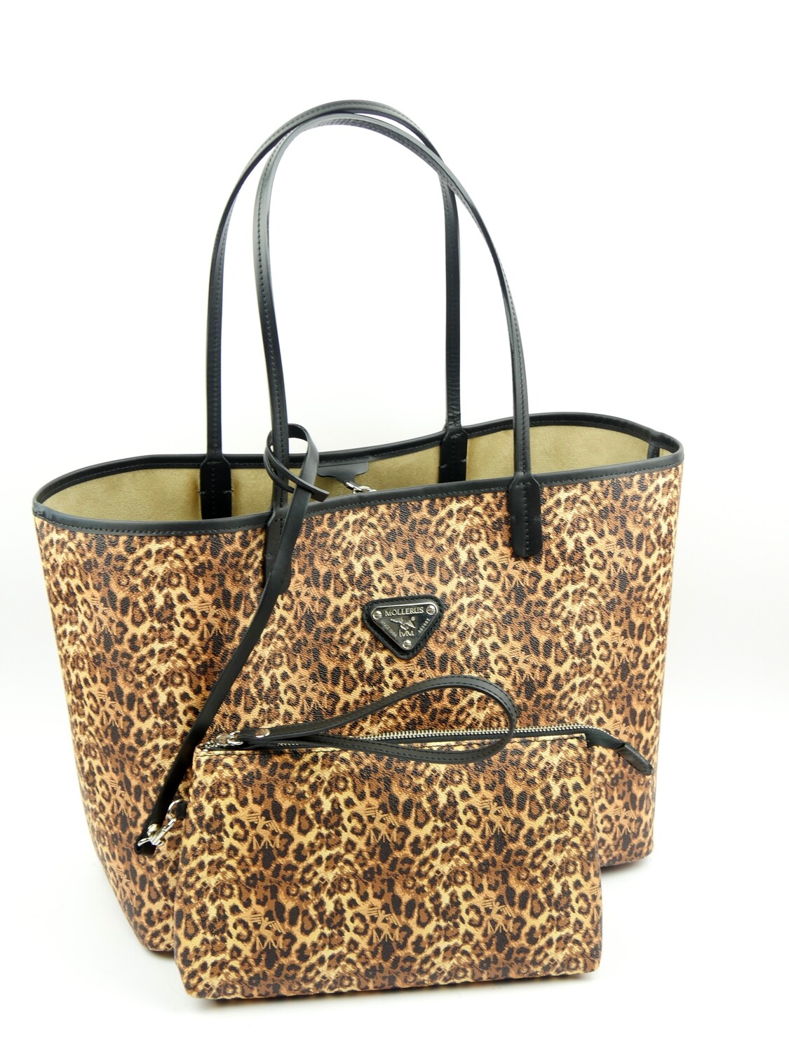 Maison Mollerus Vinerus Shopper BERN in Animalprint-Silber / Zustand 5 – minimale Gebrauchsspuren