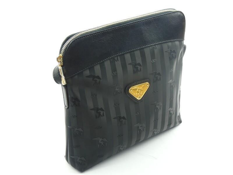 Maison Mollerus Vinerus Canvas Umhängetasche DAKAR in Schwarz–Gold / Zustand 5 – minimale Gebrauchsspuren