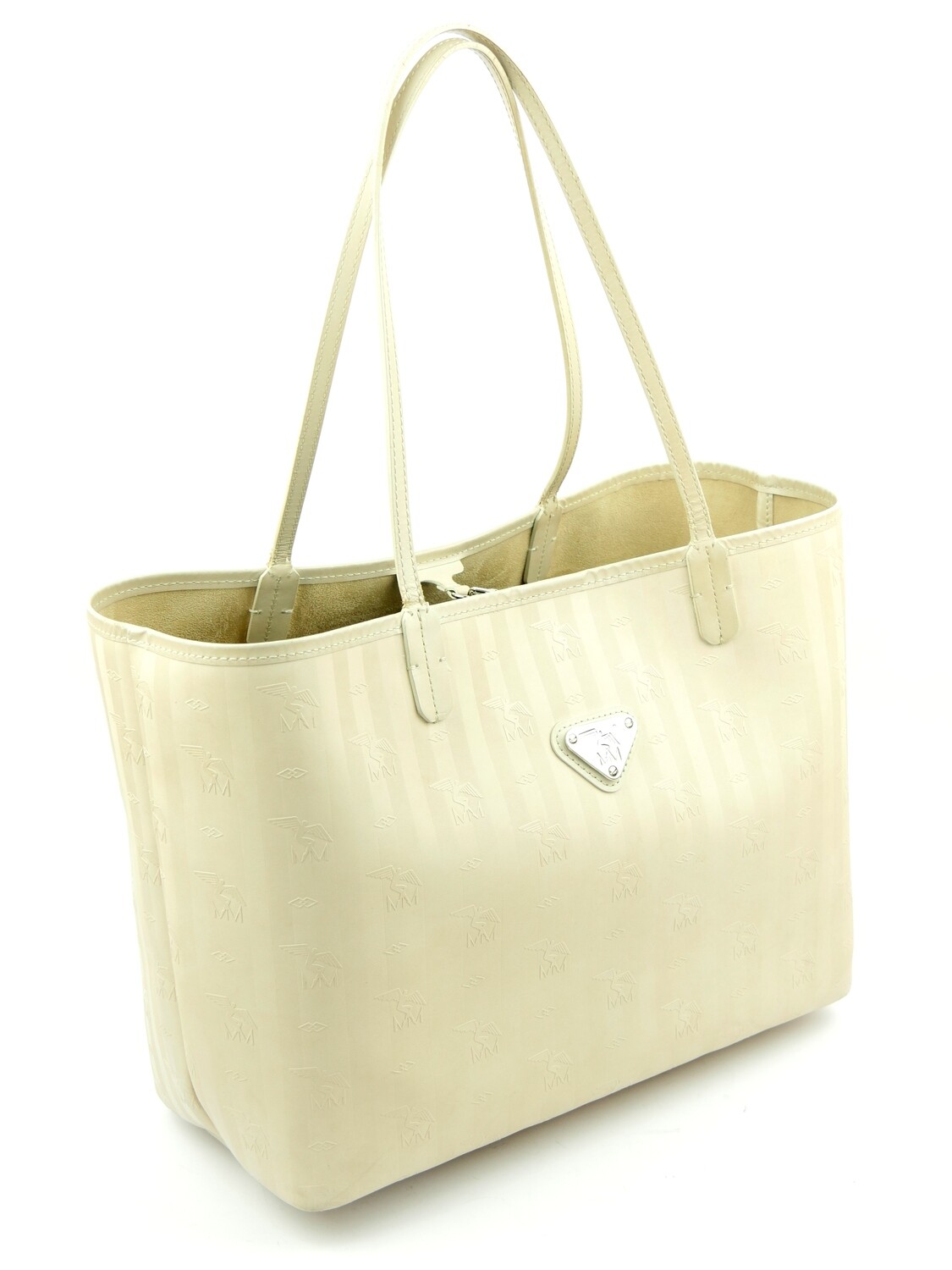 Maison Mollerus Vinerus Shopper BERN in Beige-Silber / Zustand 4 – guter Zustand mit wenig Gebrauchsspuren