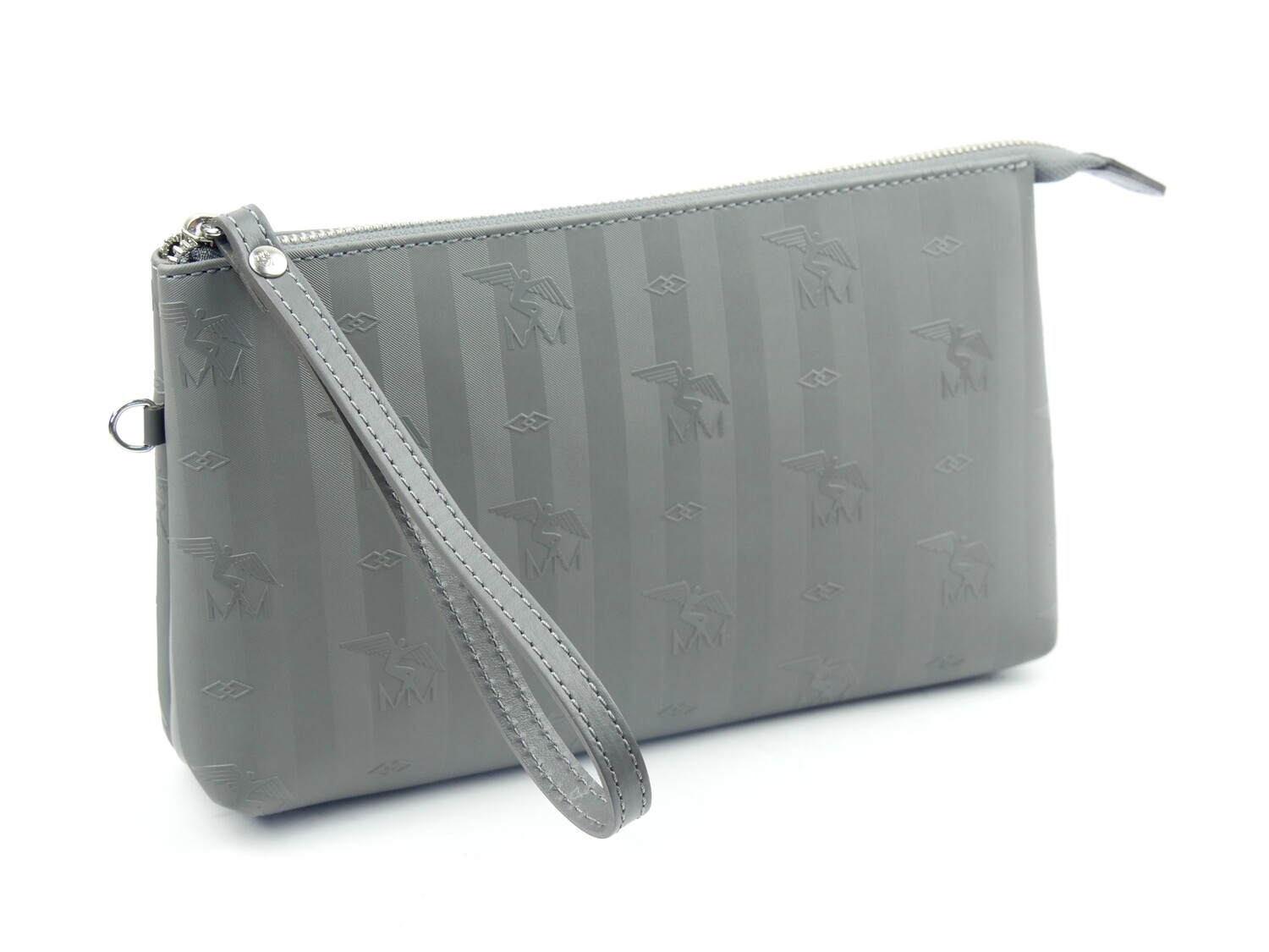 Maison Mollerus Vinerus Necessaire / Clutch CAMOGHE in Elephant-Silber / 
Zustand: 6 - neuwertig