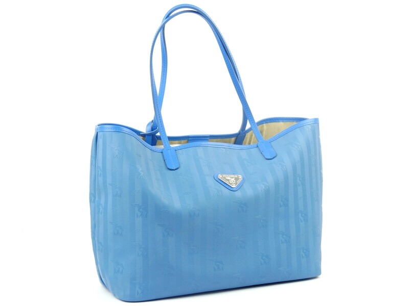 Maison Mollerus Vinerus Shopper BERN in Royalblau-Silber / Zustand 5 – minimale Gebrauchsspuren