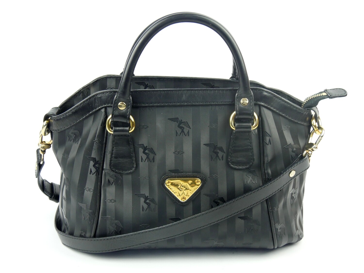 Maison Mollerus Vinerus Umhänge-/ Crossbody-Tasche in Schwarz-Gold / Zustand 4 – guter Zustand mit wenig Gebrauchsspuren