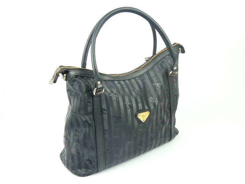 Maison Mollerus Shopper Schwarz-Gold / Zustand: 3 – aussen und/oder innen deutliche Gebrauchsspuren