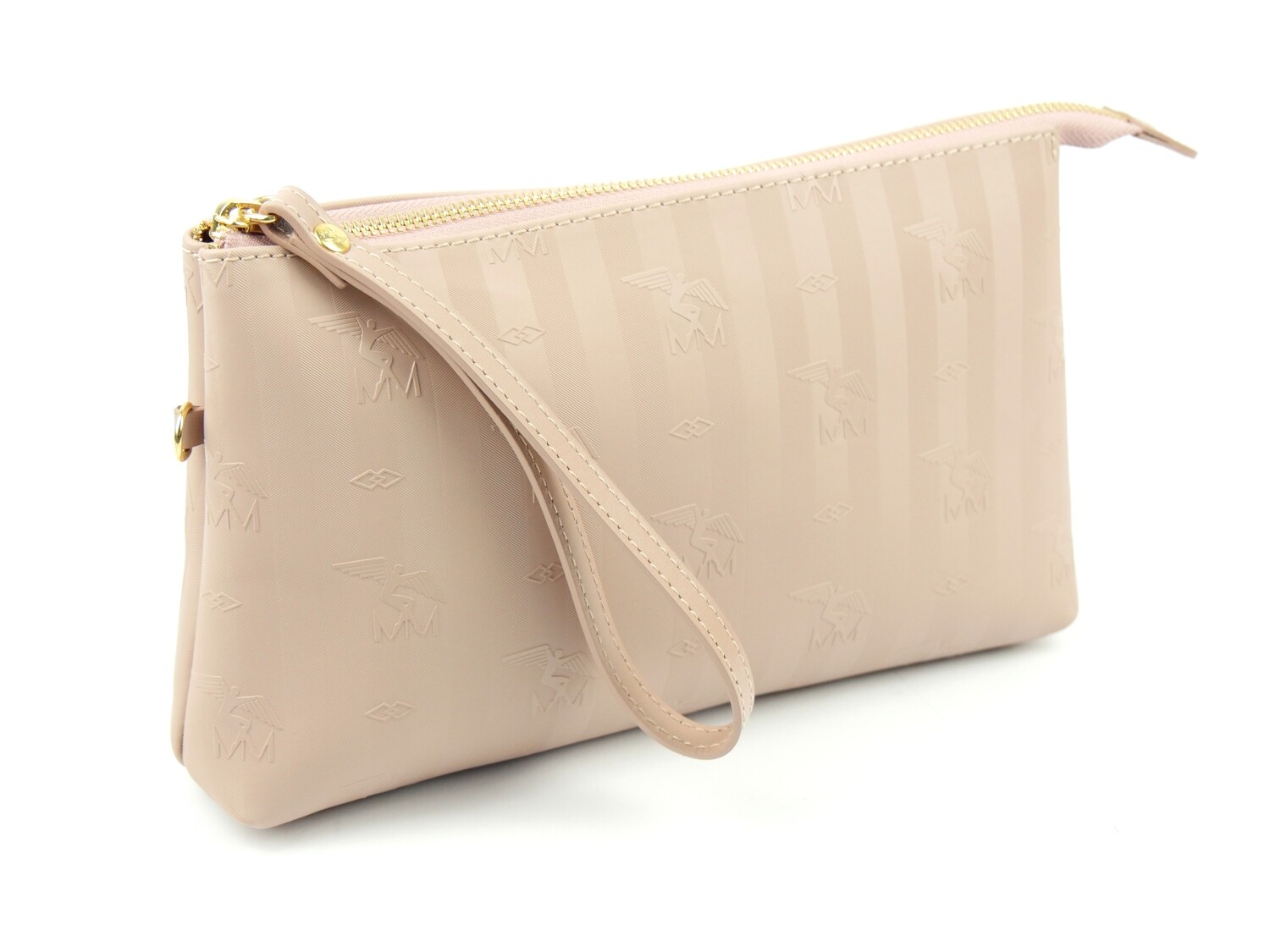 Maison Mollerus Vinerus Necessaire / Clutch in Altrosa-Gold / Zustand: 6 – neuwertig