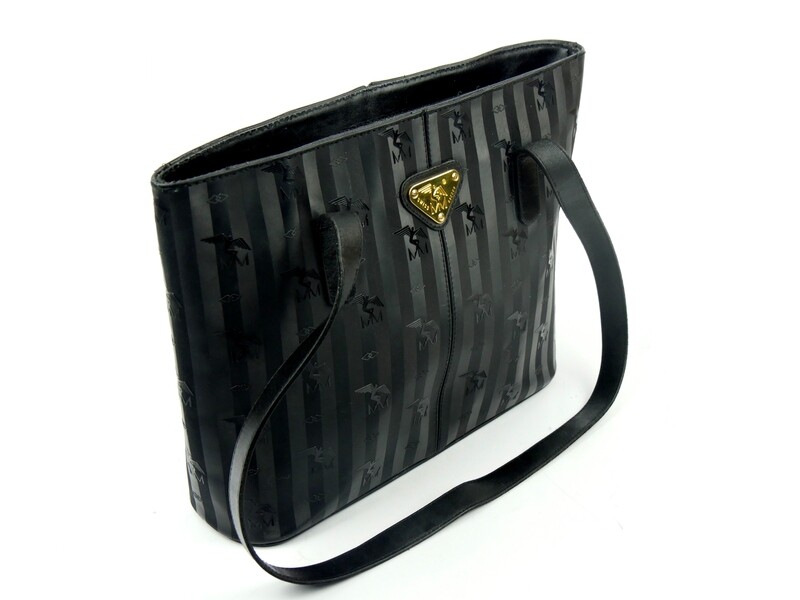 Maison Mollerus Vinerus Shopper in Schwarz-Gold / Zustand 4 - guter Zustand mit wenig Gebrauchsspuren