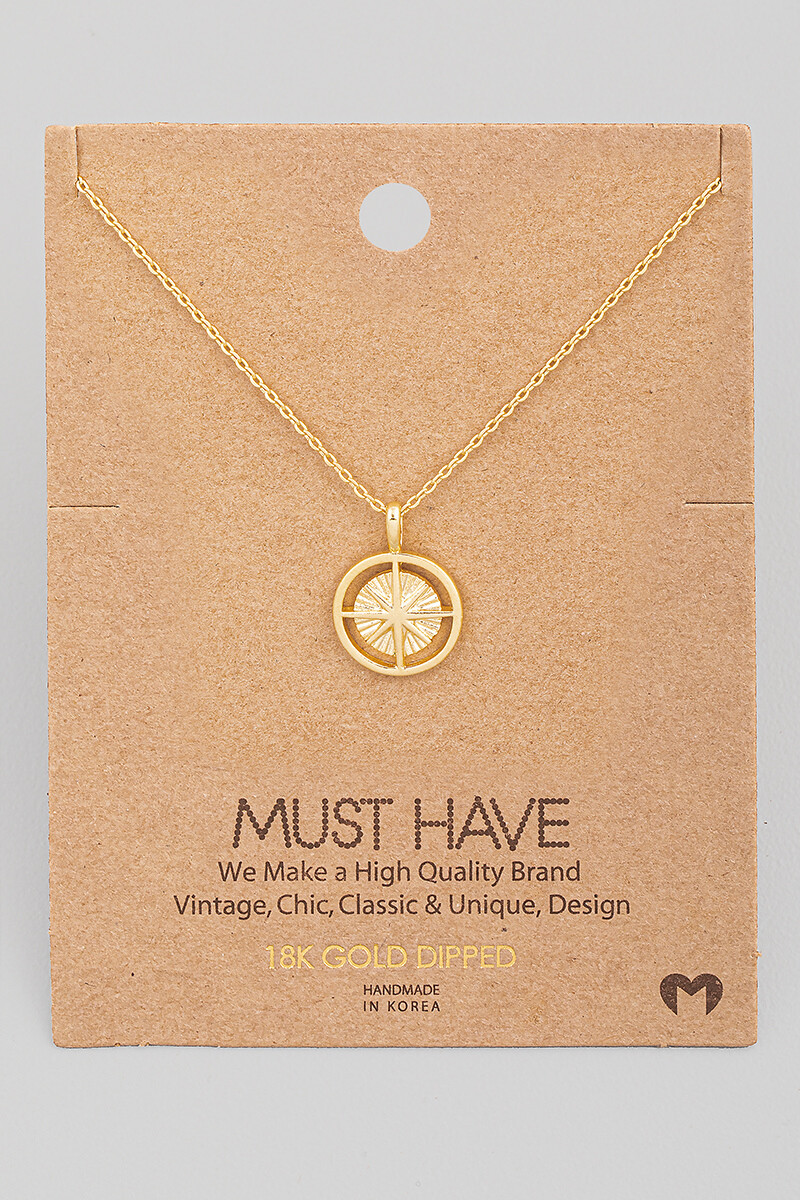 Must Have Necklace Compass Coin- Gold