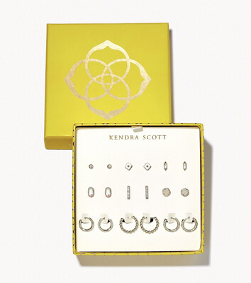 Gift Set of 9 Earrings-Rhod