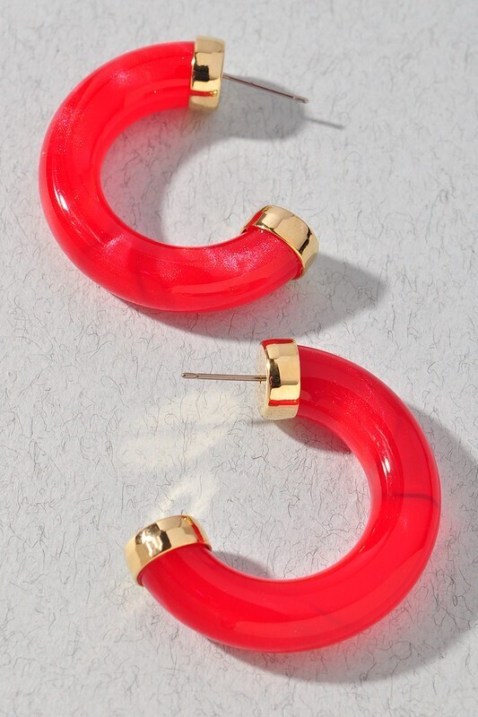 Earrings- Red Hoops