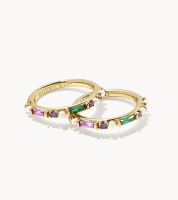 Madelyn Ring Set of 2 Gold Multi Mix
