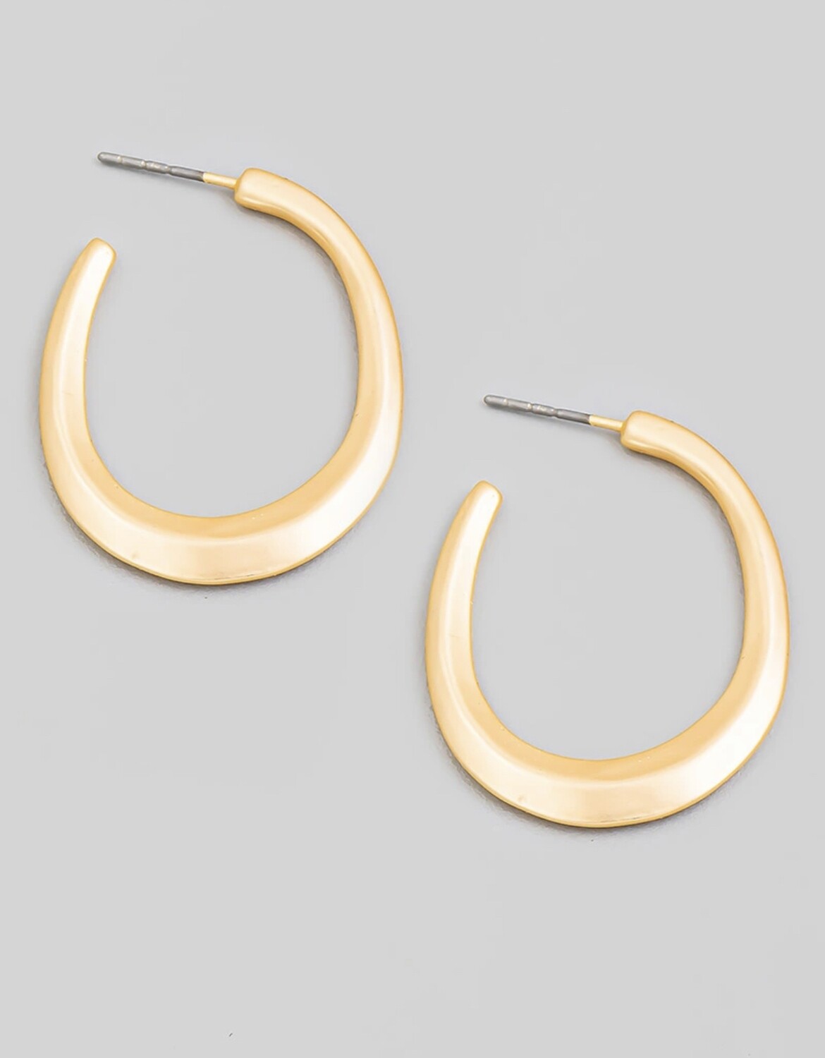 Earrings- Oval Hoop -Gold