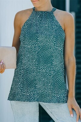 Green Dotted Print Tank