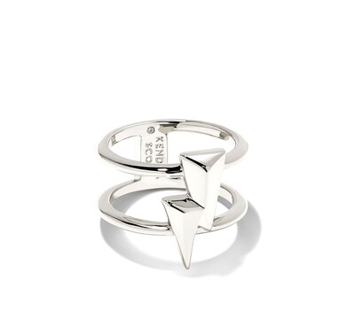 Bolt Double Band Ring - Silver