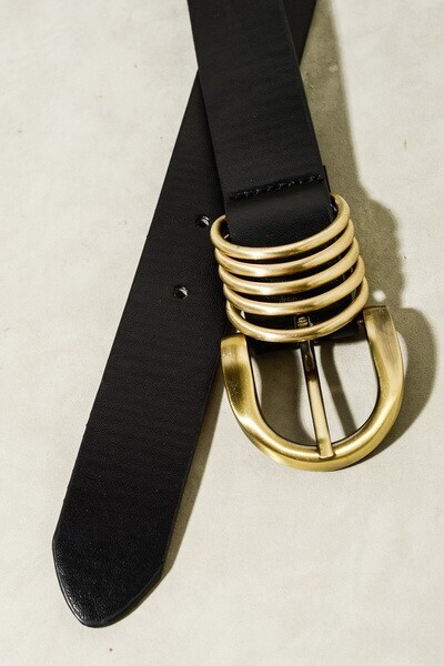 Classic Multi Ring Belt Black