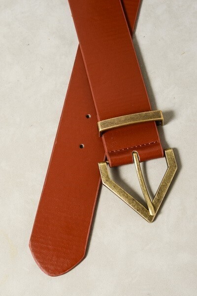 Triangle Buckle Belt Brown