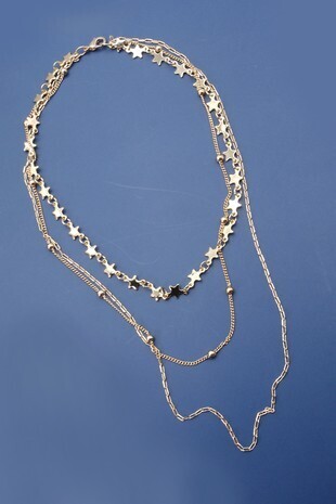 Necklace-- 3 Strand Star Choker
