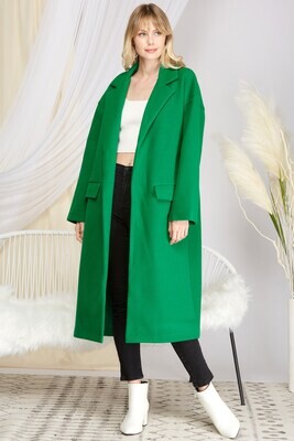 Green Oversized Midi Coat