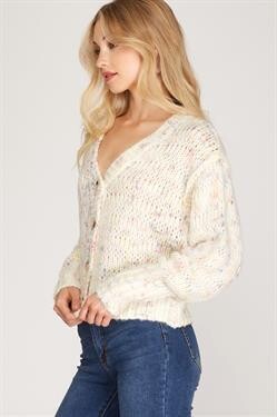 Multi Color Cream Sweater Cardi