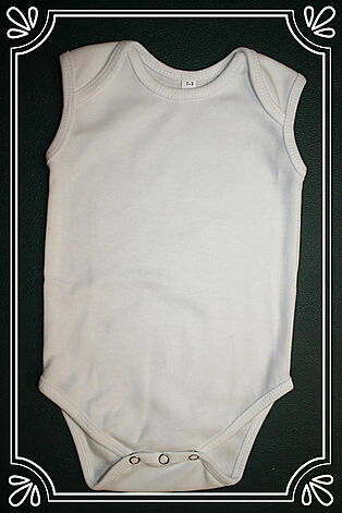 White Sleeve Less Baby Onsie