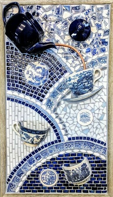"Coffee or Tea" in Blues- SOLD