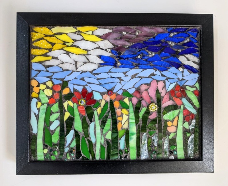 Glass Mosaic Wildflower Garden- Complete Kit + Video Course~ Beginner Friendly