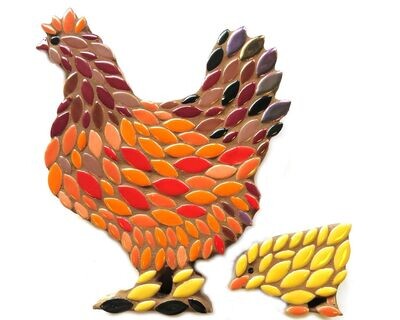 Mama Hen & Chick Mosaic Kit/ Kid Friendly