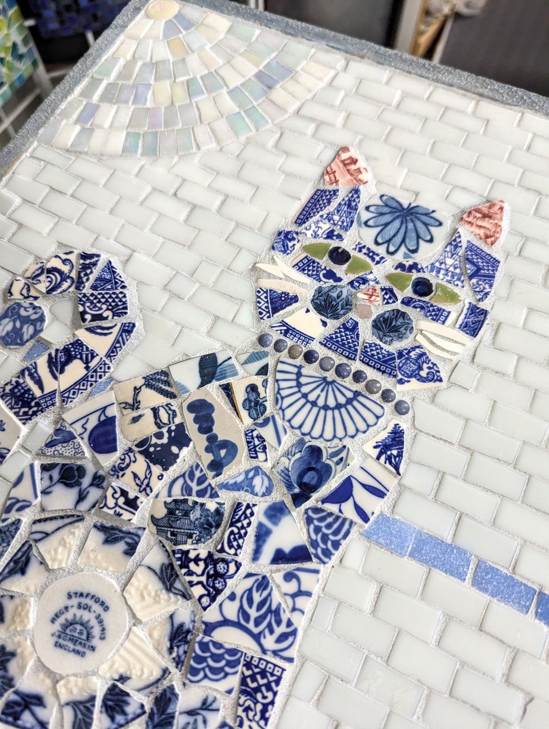 Blue Willow China Cat