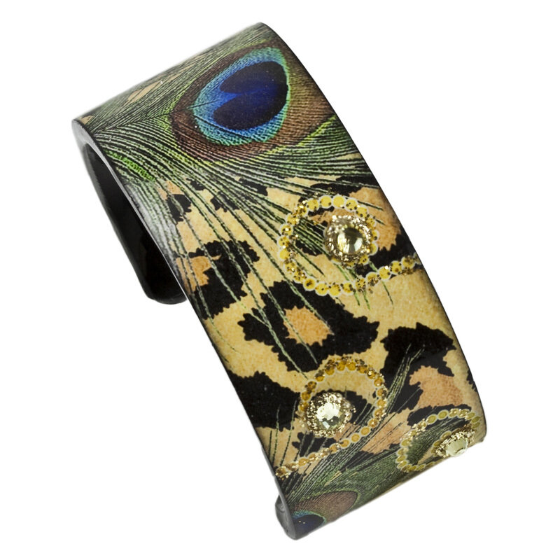 Cuff Narrow - Leopard Peacock