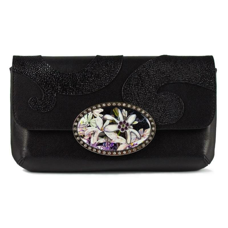 Fashion Clutch - Black - Silver Hardware