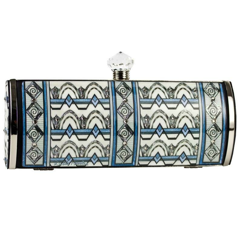 Long Clutch - Art Nouveau - Blue Deco