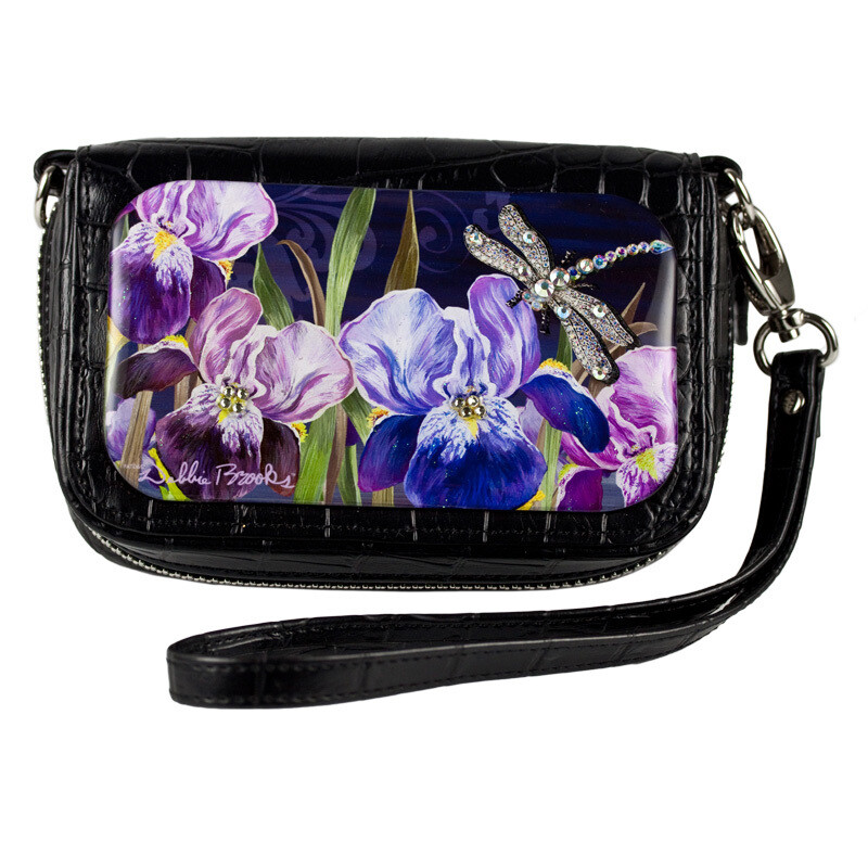 Wrist Bag Cell Phone holder Iris artwork