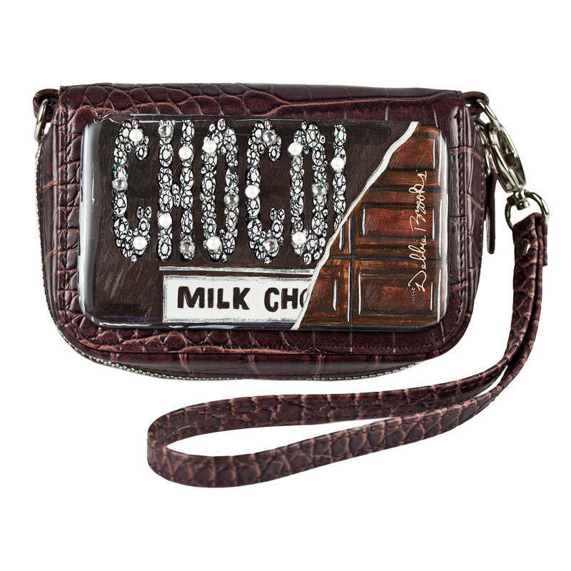 Wrist Bag Cell Phone Holder - Chocolate