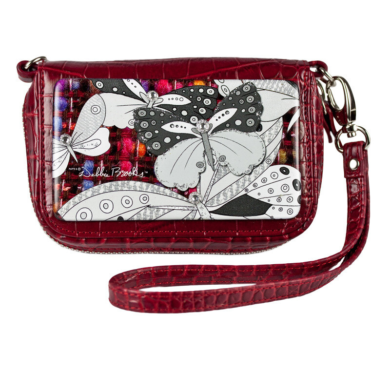 Wrist Bag Cell Phone Holder - Rainbow Tweed