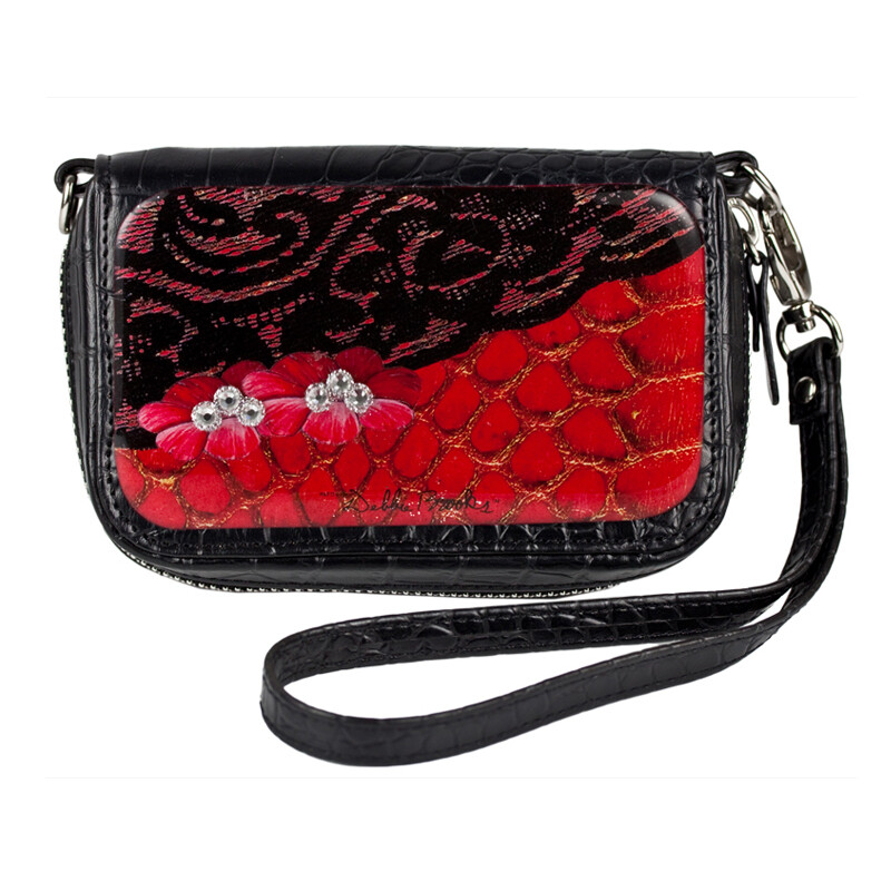 Wrist Bag Cell Phone Holder - Red Snake Lace