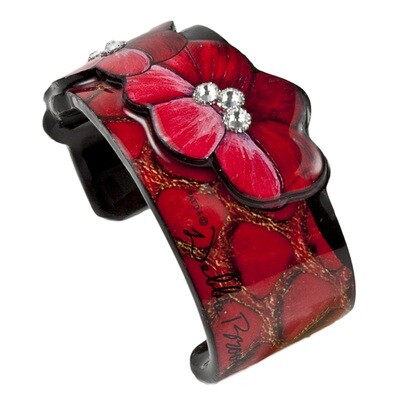 Cuff Narrow - Red Flower Lace 3D