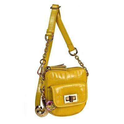 Cross body and hip bag - Yellow - Asian Pink Butterfly
