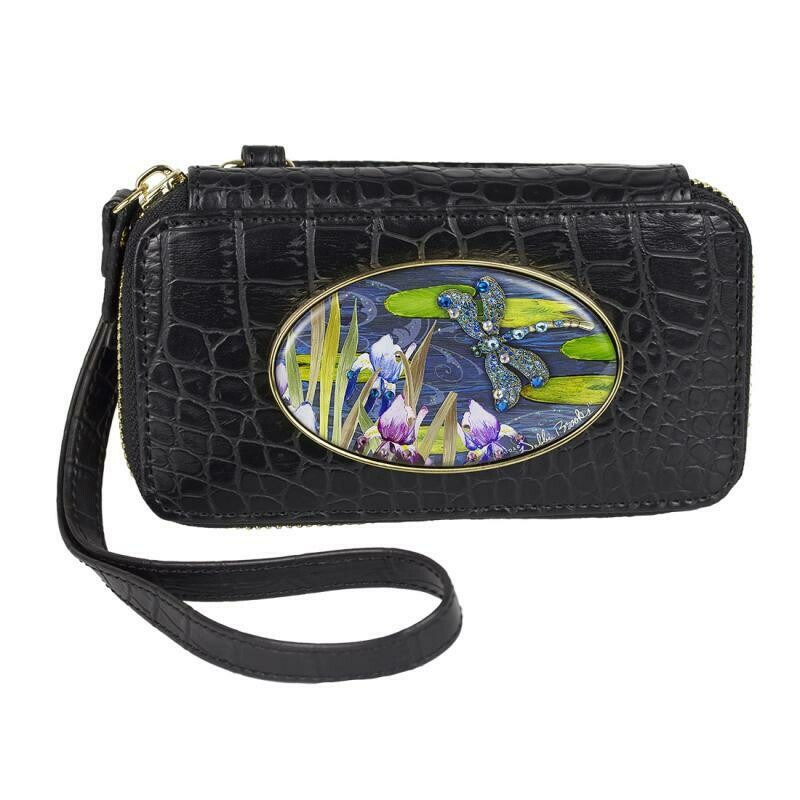 Swinglet - Black with gold Hardware - Blue Dragonfly